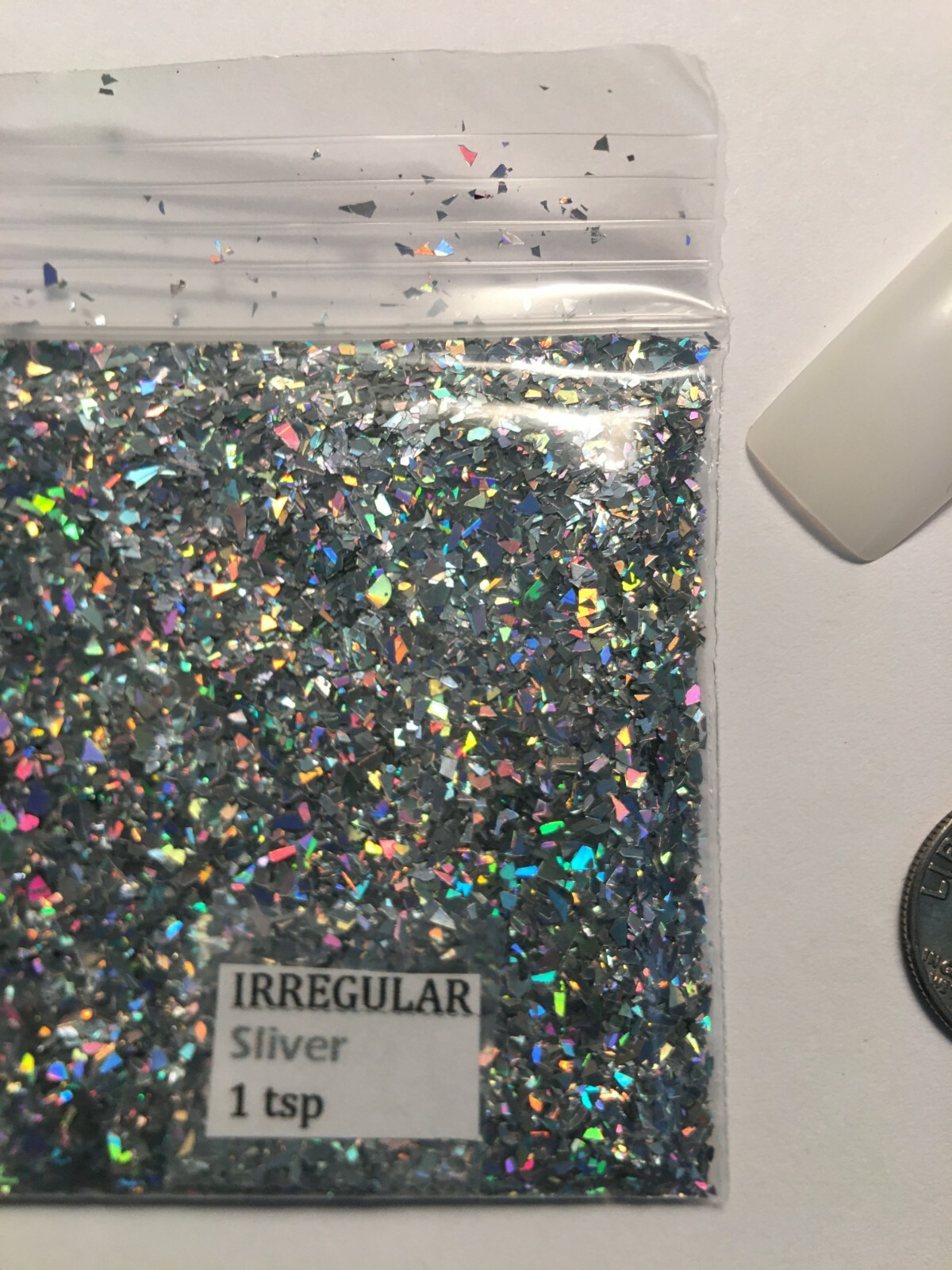 Solvent Resistant IRREGULAR shape Glitter (Silver) Nail Art Face Crafts-1tsp-US