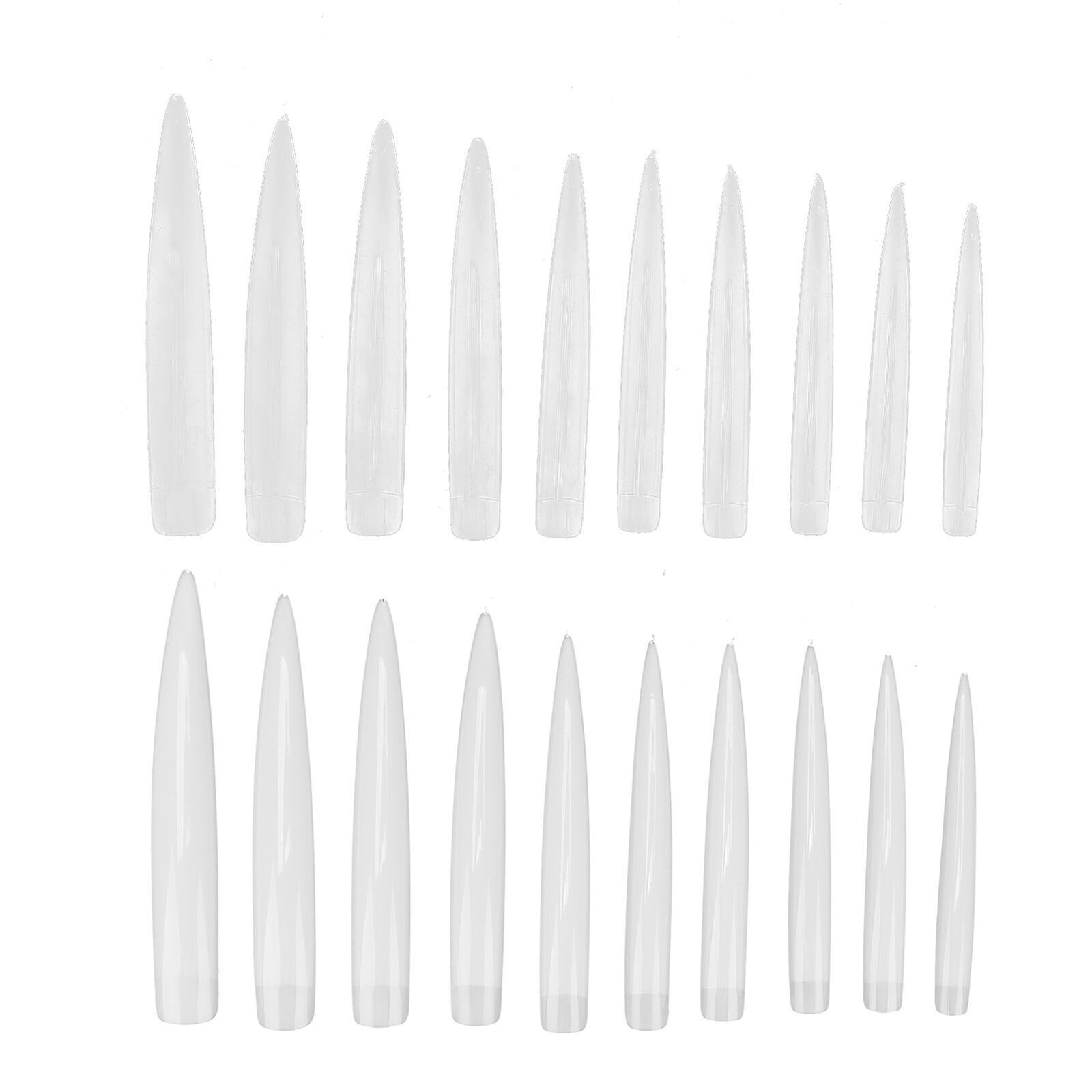 10pcs Professional Long Pointed Nail Tip Home Salon Fake False Nail Set Manicure