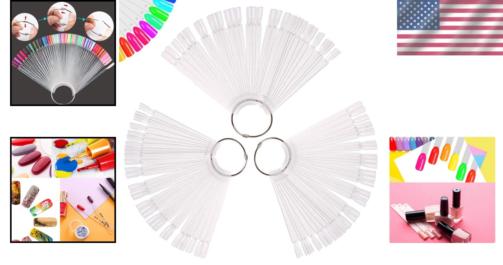 150 Clear Nail Polish Swatch Tips – Fan Shape for Accurate Color Representation