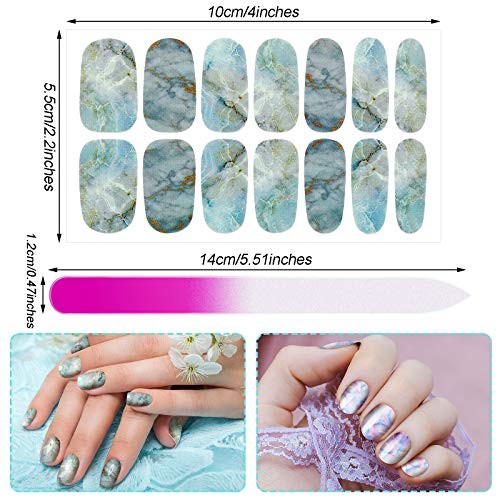 336 Pieces 24 Sheets Full Wrap Nail Polish Strips Stickers Self Classic Style