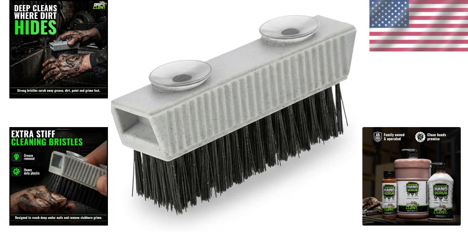 Fingernail Scrubbing Brush with Extra Stiff Bristles for Tough Cleansing