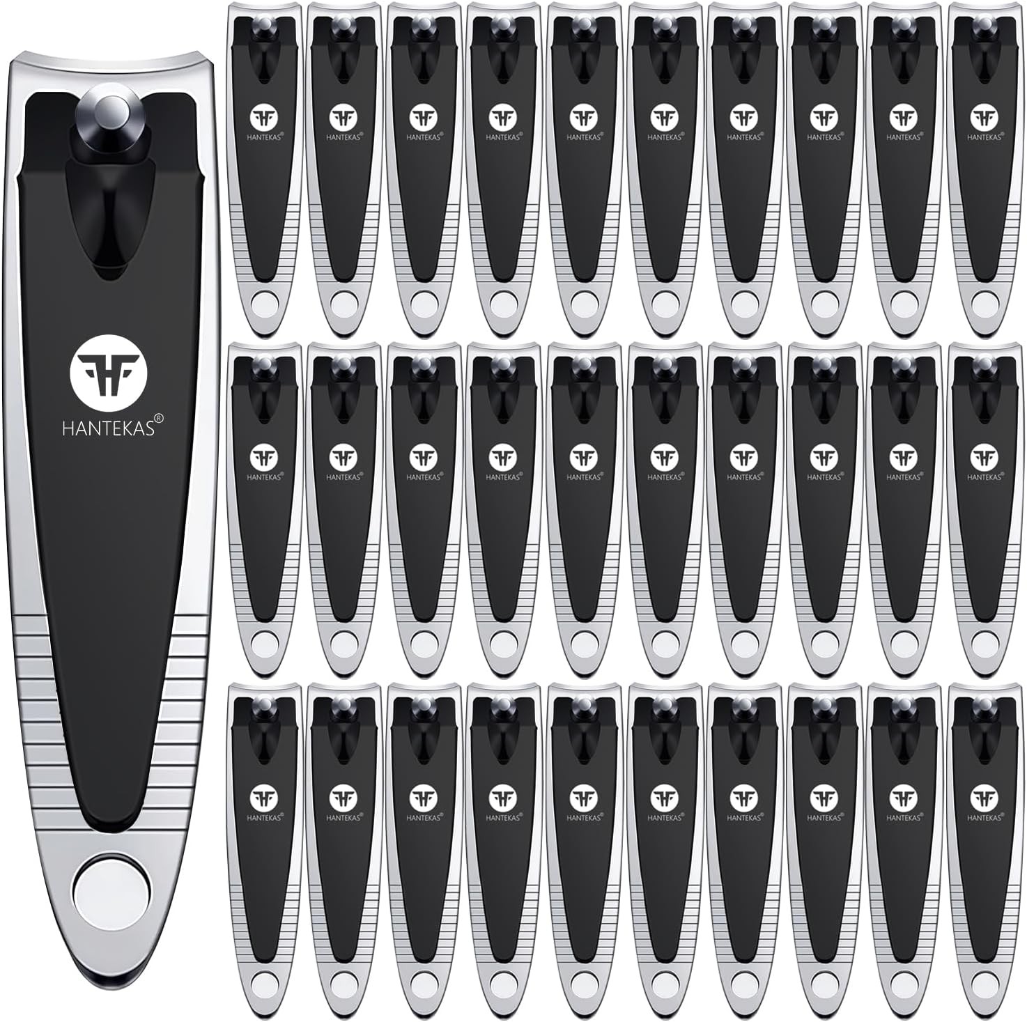30 Pieces Finrnail Nail Clipper Bulk Blak Sliver Portable