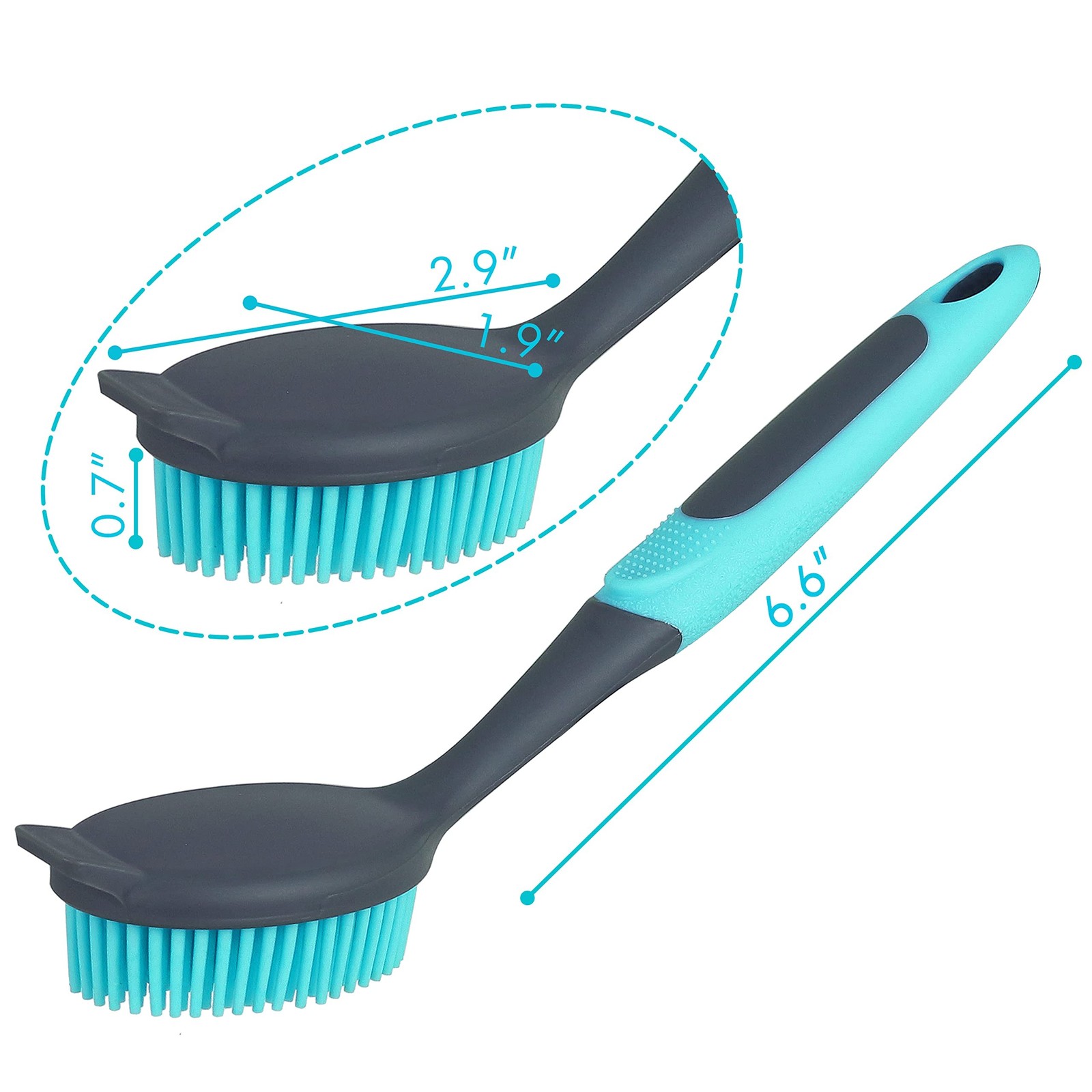 PHYEX 2-Pack Dish Brush with Handle, Kitchen Dish Scrubber Soft Dishwashing B…