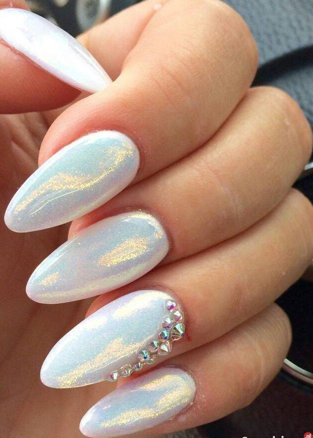 Unicorn Aurora White Sequins Nail Art Glitter Powder MERMAID EFFECT Small Flakes
