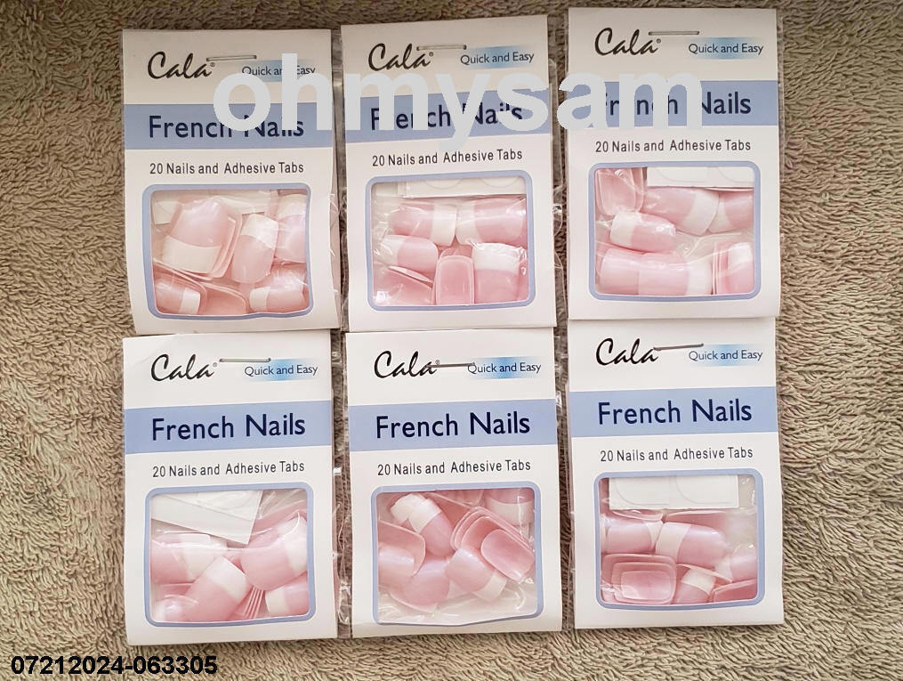 6 x NEW SET OF 20 ARTIFICIAL FINGER NAIL TIPS FRENCH HOLOGRAM DES FULL SIZE AA