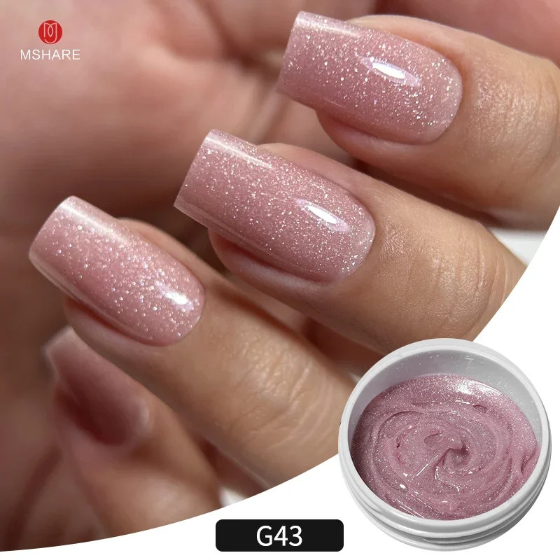 50G Shimmer Pink White Acrylic Gel TPO Free Glitter Shiny Extension Acryl Hard G