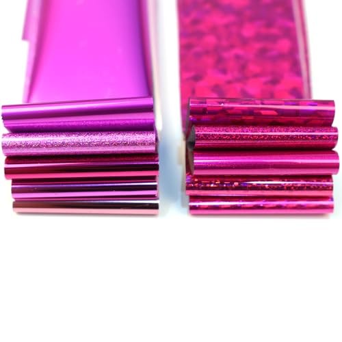 Nail Foil Transfer Sticker Kit – 10 Rolls Solid Color Sheets for Nail Art Pink
