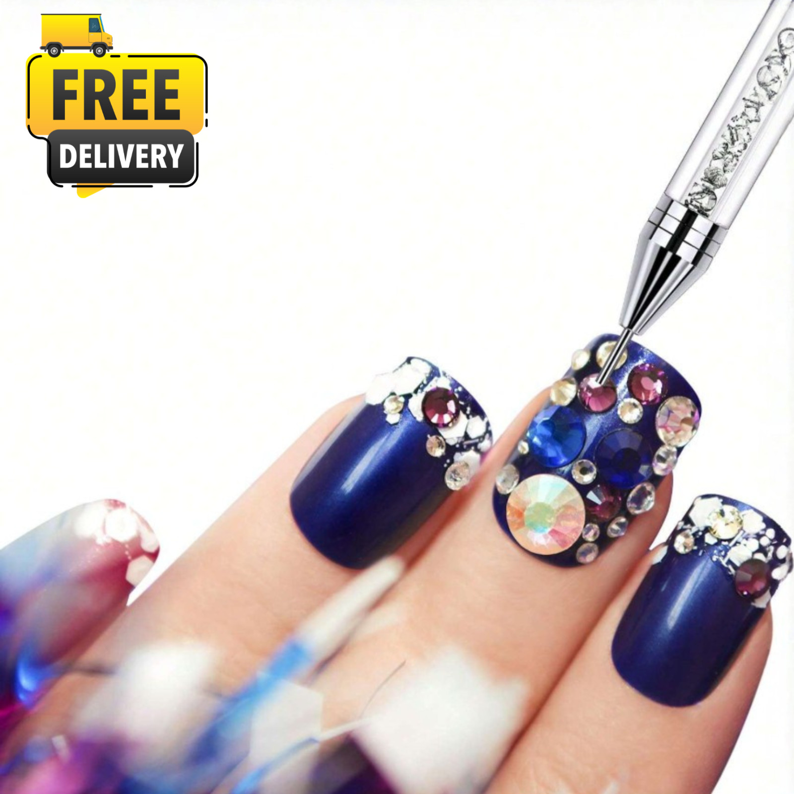 Double-Ended Rhinestone Dotting Pen Nail Art Wax Picker Crystal Stylus Tool DIY
