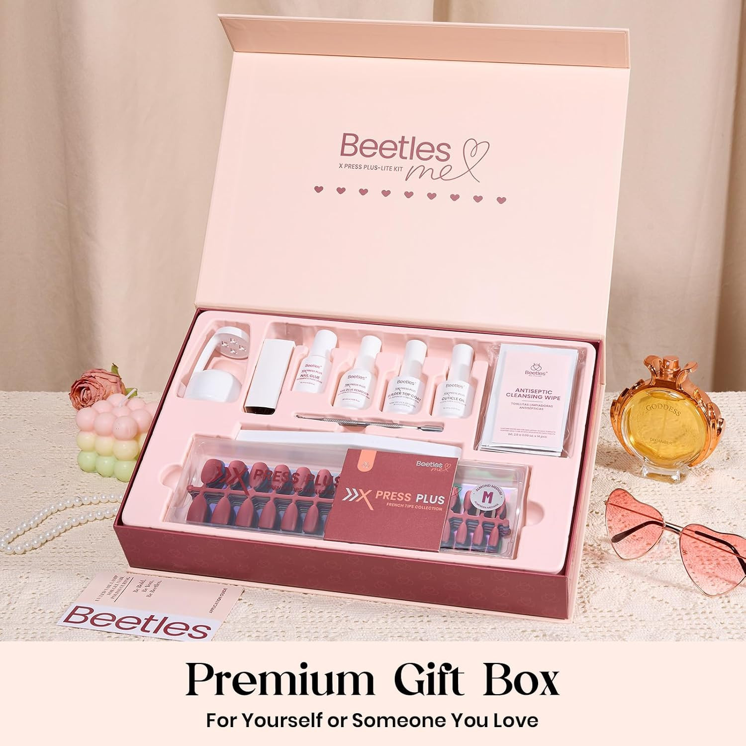 X Press Gel Nails Kit – Soda Aurora | 7 Colors Cat Eye Press on Nails Short Almo