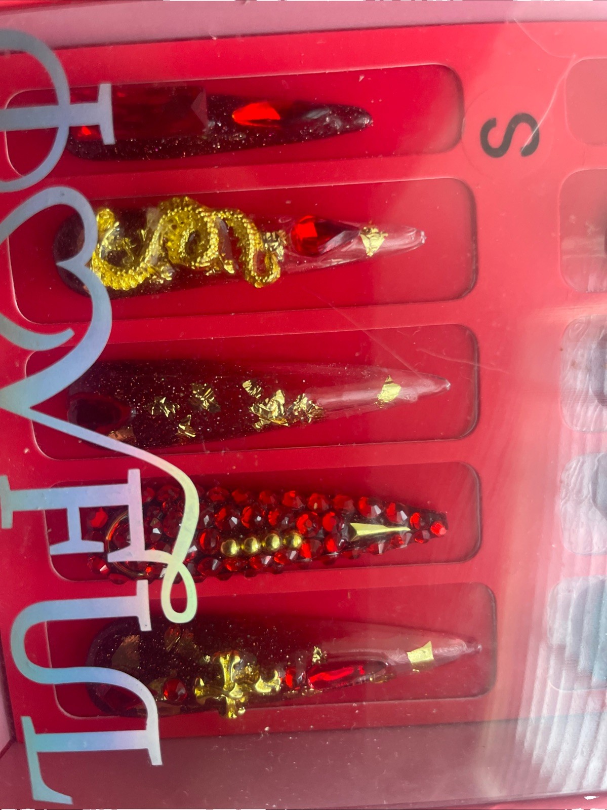 Loveful 3d Press On Custom Designed Nail Set Size Small
