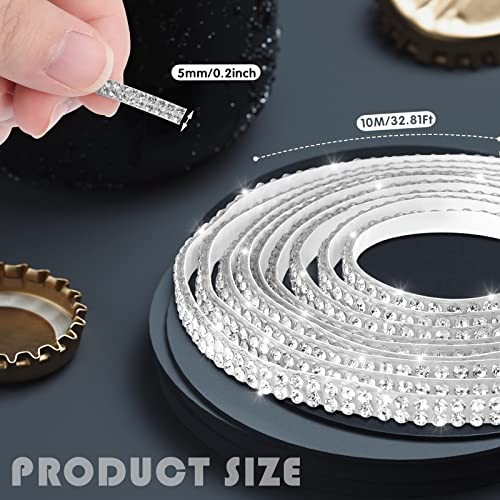 32.8Ft Bling Car Trim Self Adhesive Glitter Crystal Rhinestone 32.8 ft White