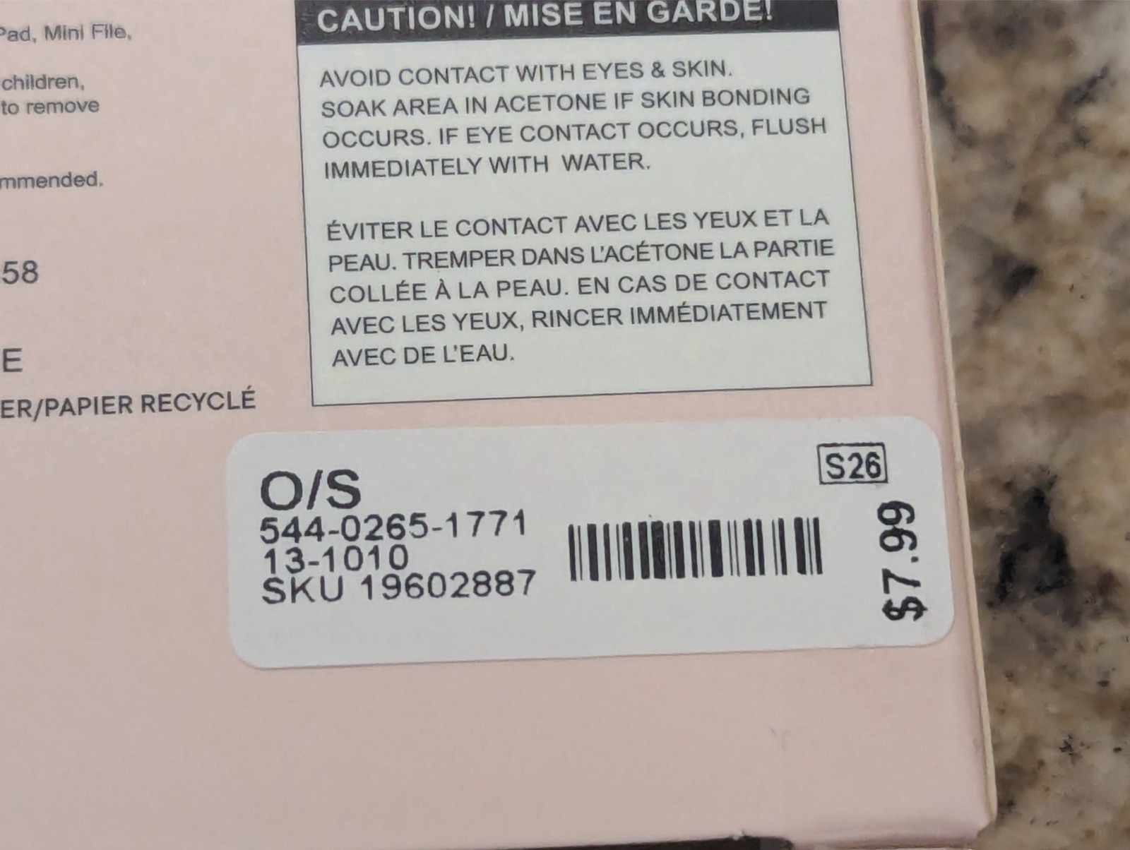 LA Express Beauty False Press On Nails File & Glue Almond 24 ct Pink Hearts