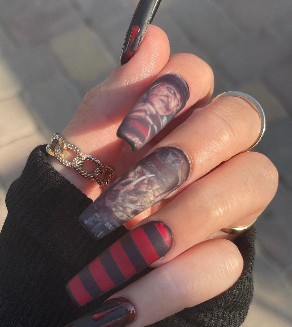 Freddy k Nightmare on elm Halloween Nail decals Waterslide scary movie Nail art