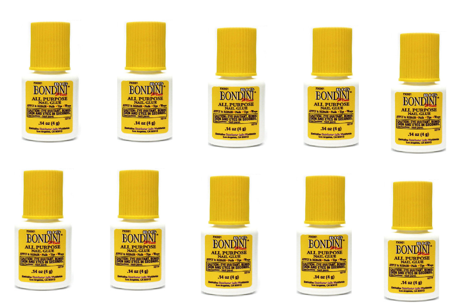 Pack Of 10 Bondini Glue 0.14 Oz Yellow Cap