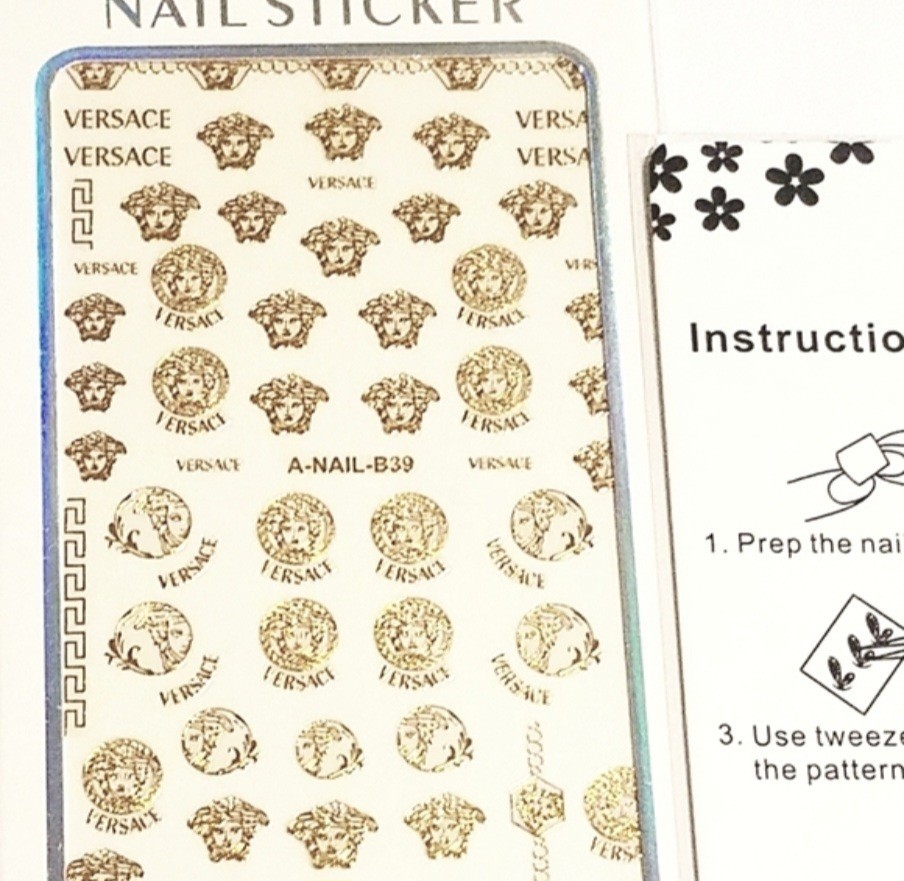 NWT NAIL ART DESIGN SELF-SEAL STICKERS SOLID METALLIC GOLD N°129!