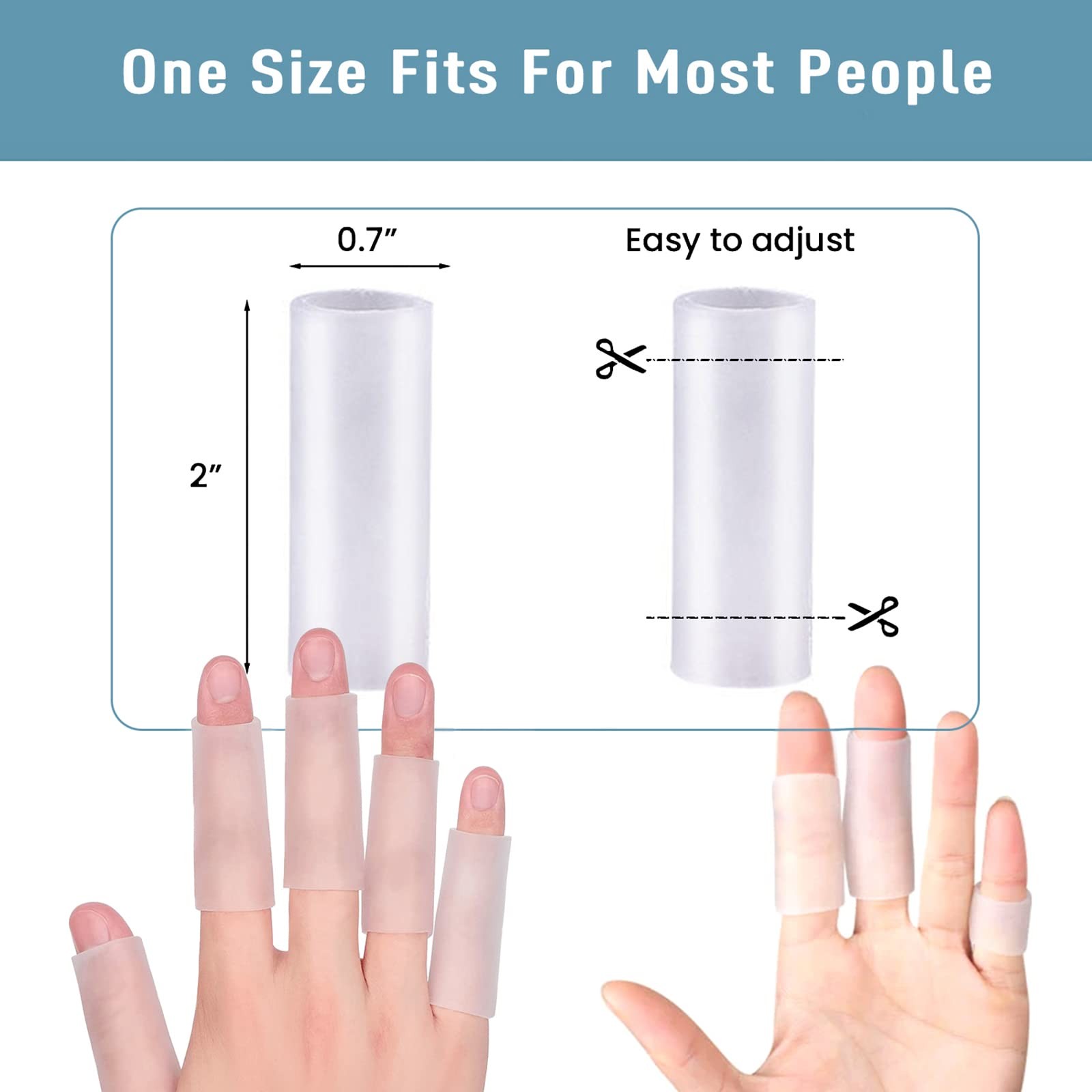ZXFUTURE 20 PCS Gel Finger Sleeve Protectors, Trigger Finger Pain Silicone Fi…