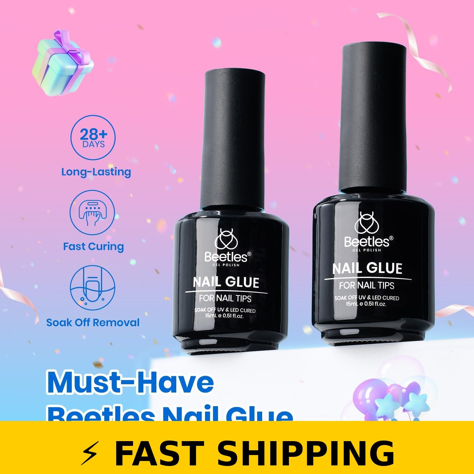 Beetles 9 in 1 Nail Glue Gel for Acrylic Tips – 15ml