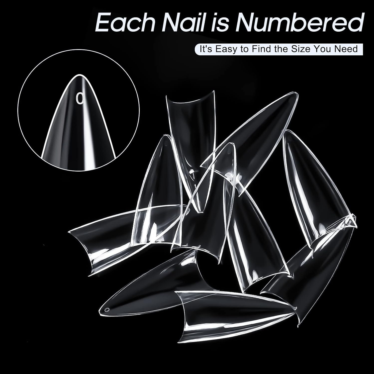 120PCS Short Stiletto Nail Tips, Half Cover Soft Gel False Nails | Half Cover Al