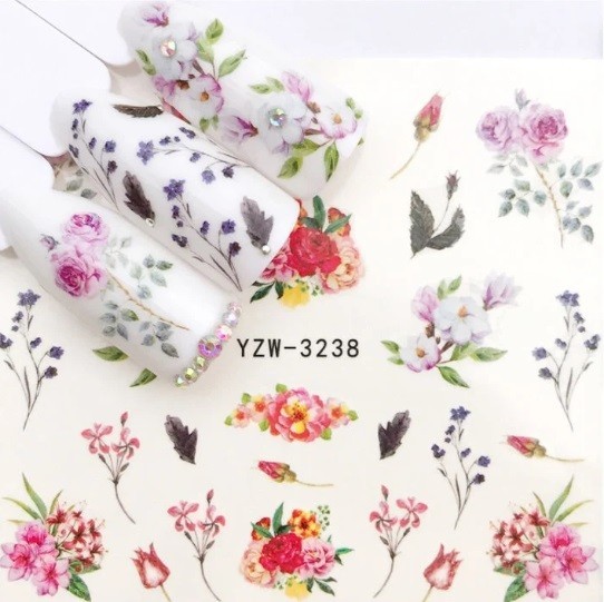 Flower, Floral Nail Art Water Decals DIY Nail Wraps.(Group 2)