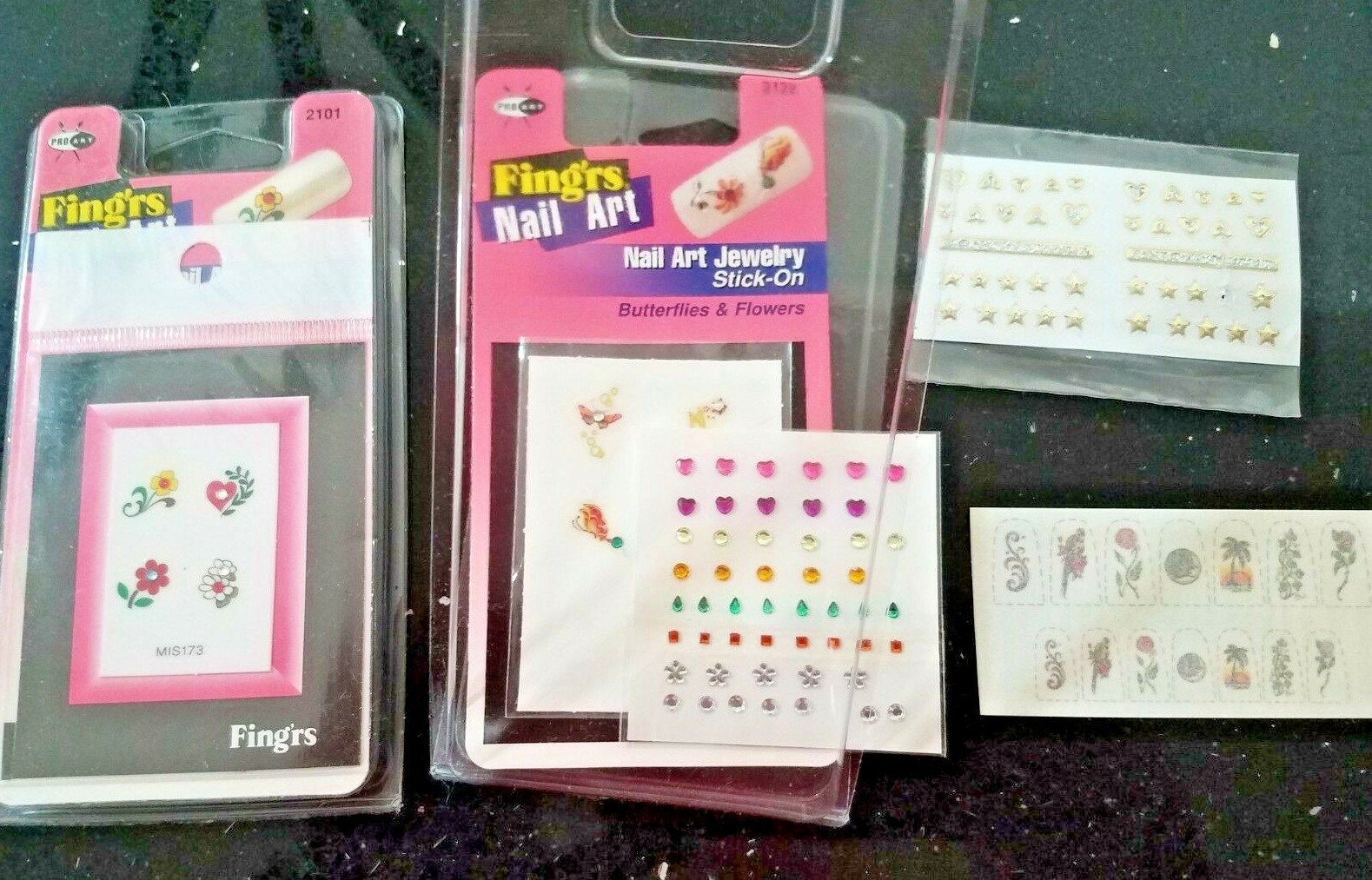 MIXED Lot of Fing’rs NAIL ART #2101 & 2122 for Fingers & Toes 5 sheets