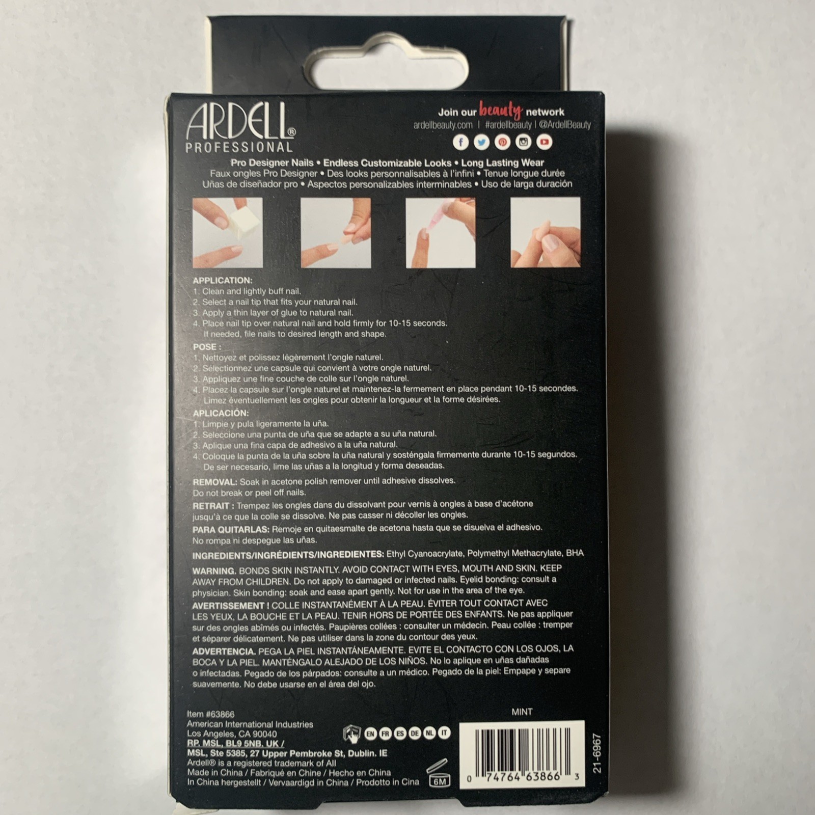 Nail Addict by Ardell Professional “SOLIDS” 28 Nails , Glue “Mint ” NIB SEE DESC