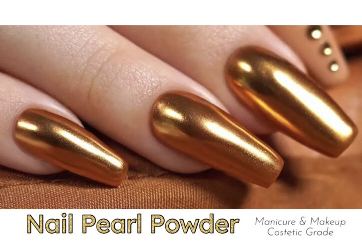 MIRROR Effect BRONZE CHROME NAIL POWDER PIGMENT DUST Golden Copper Nail Art Kit