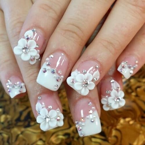 12 Grids Flowers Nail Charms 3D Resin Colorful Petals Charms for Acrylic Nails