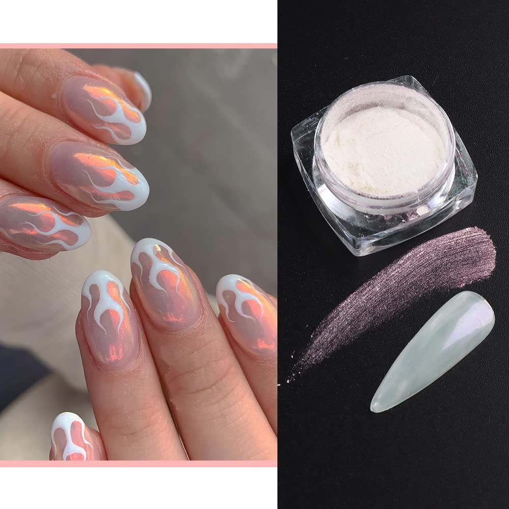 Chrome Nail Powder Metallic Mirror Effect Pigment Pearl Glitter Dust Kit