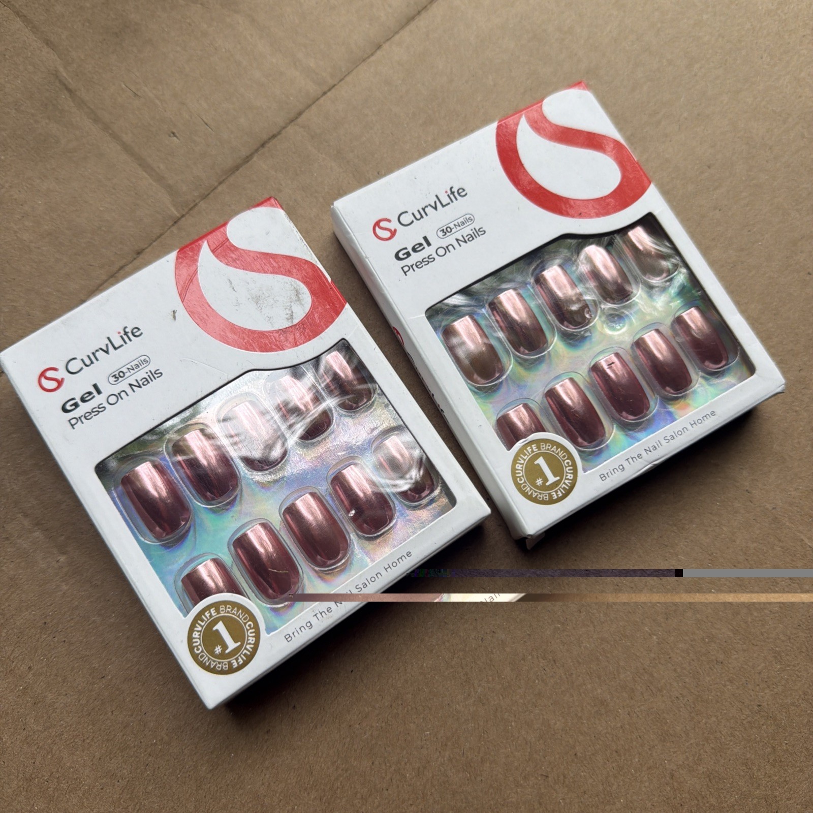 Press On Brand New CurvLife Purple Coloring Nails with Glue #133 (60 Nails)