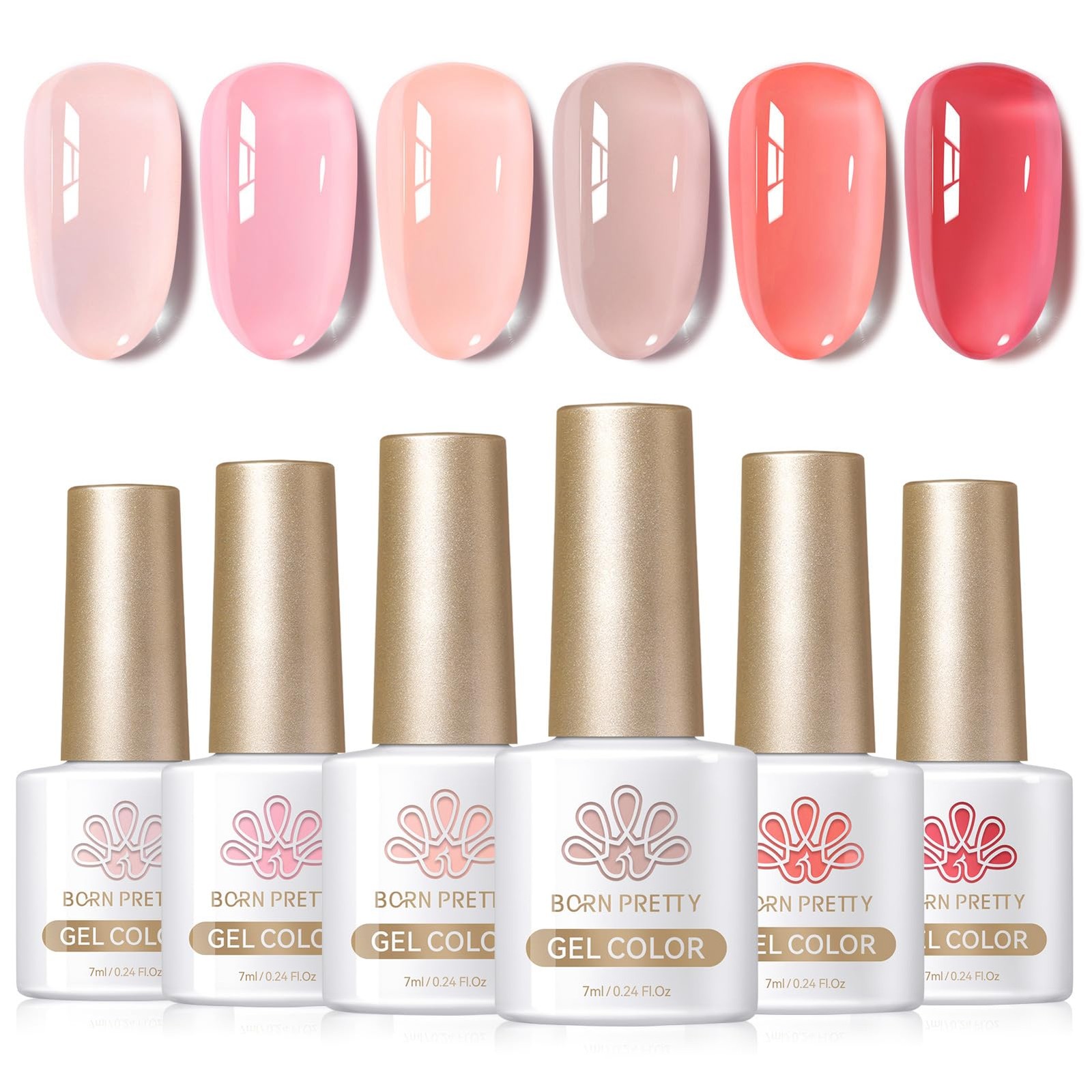 Born Pretty Jelly Nude Pink Gel Nail Polish Valentine’s Day Sheer Transparent Ge