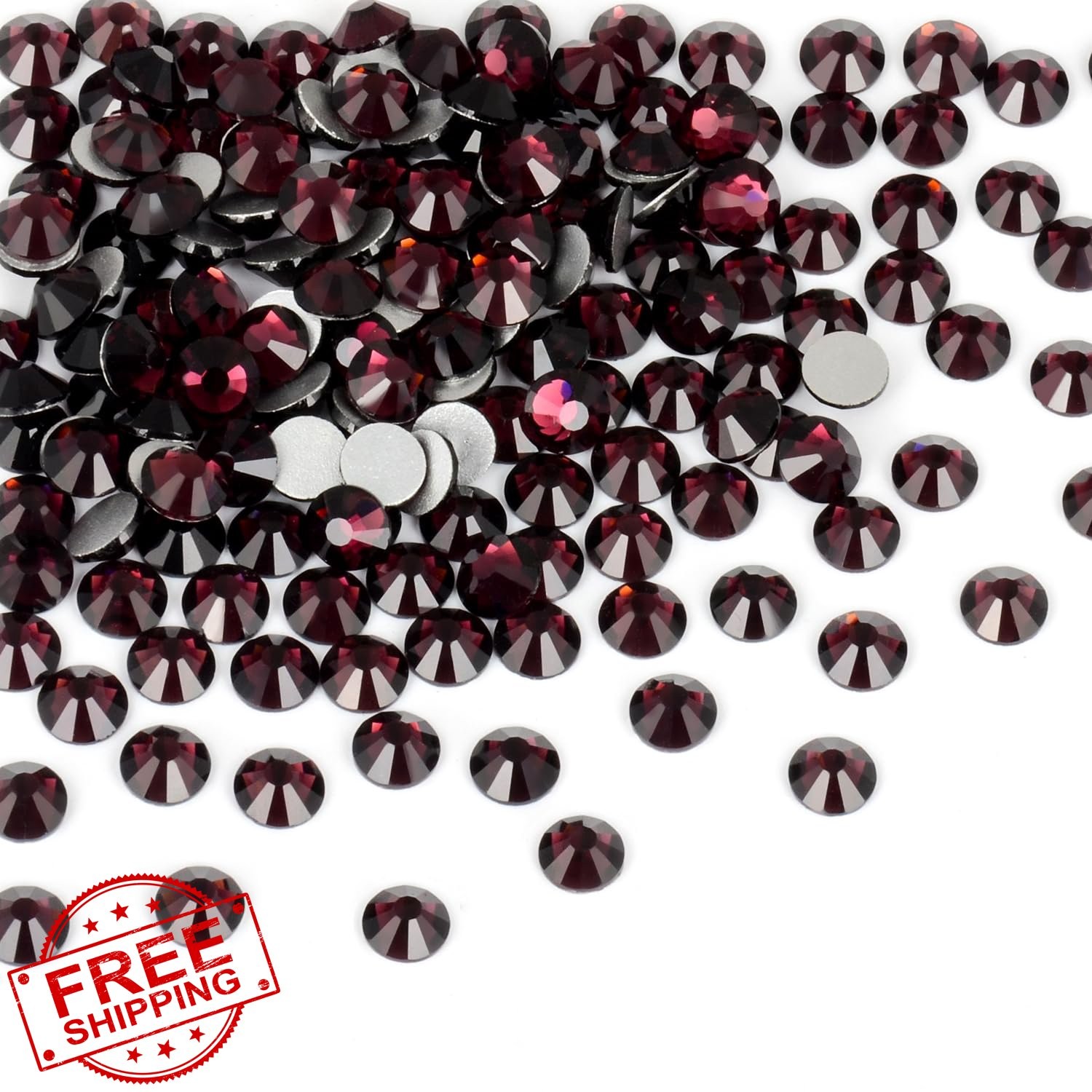 CMBYN Rhinestones Amethyst 6.5mm SS30 288pcs Flatback Glue Fix Gems