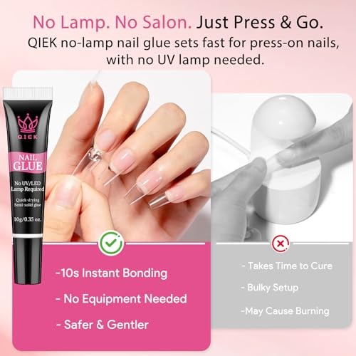 No Lamp Nail Glue and Remover Set for Press On Nails, Nail Glue & Remover Set