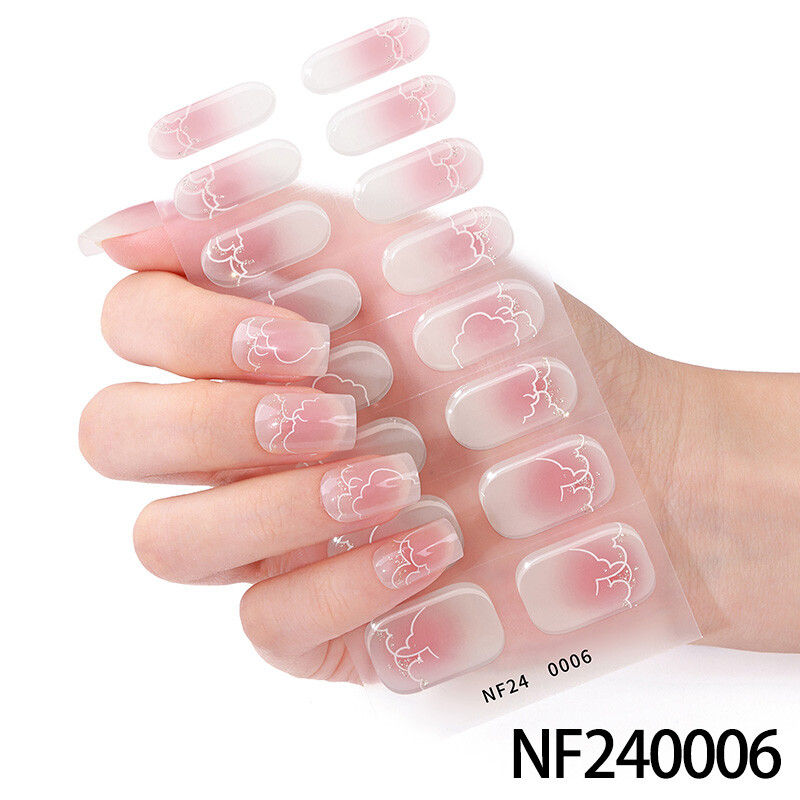 Semi Cured Gel Sticker UV Lamp Needed Leopard Gel Nail Patch DIY Nails Decals