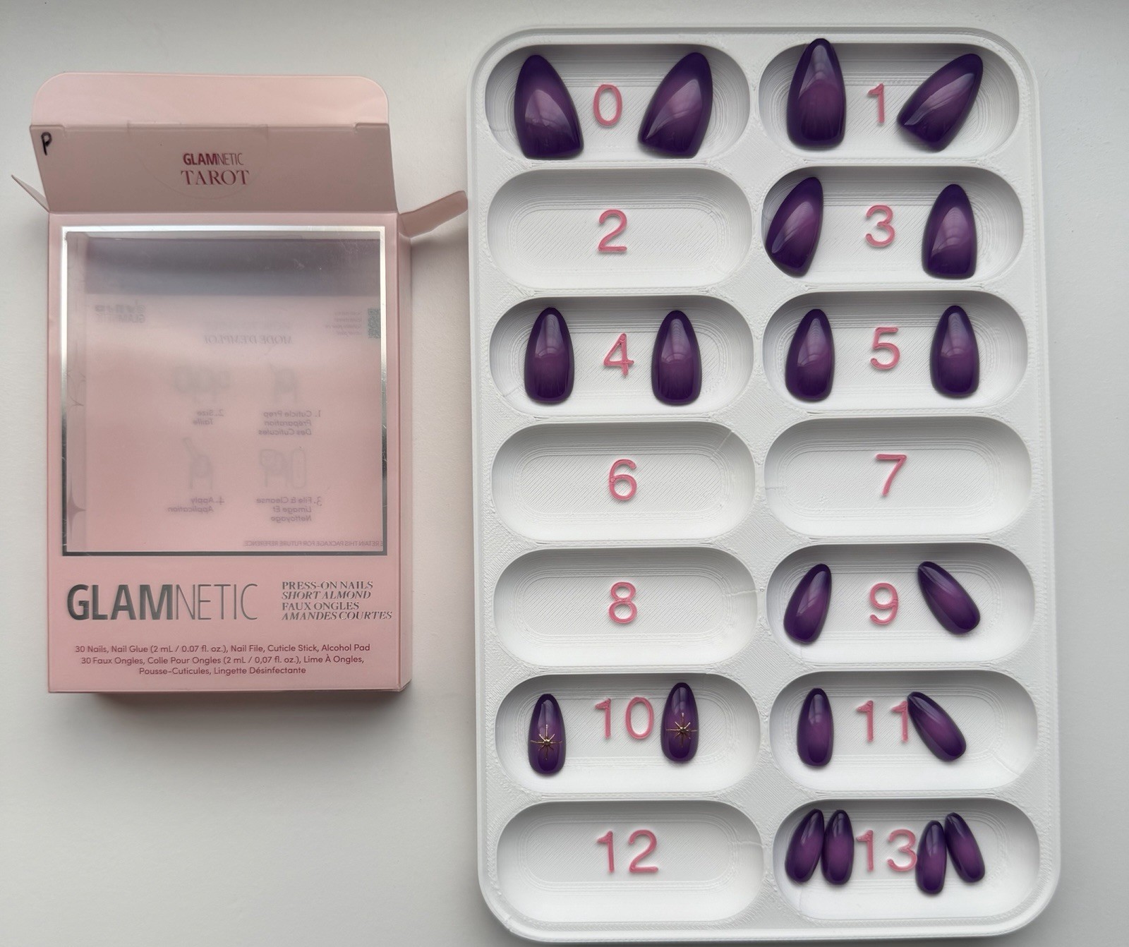 Glamnetic Press-On Nails Partials Short Almond Multicolor, Glue Included