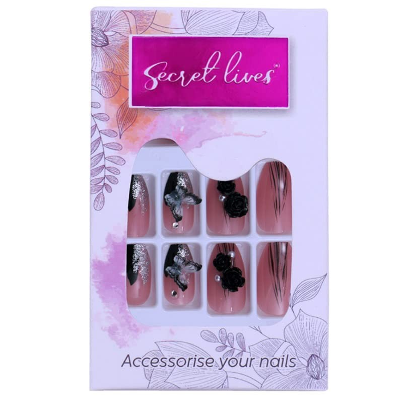 Secret Lives® press on nails designer artificial nails extension glossy 24 set