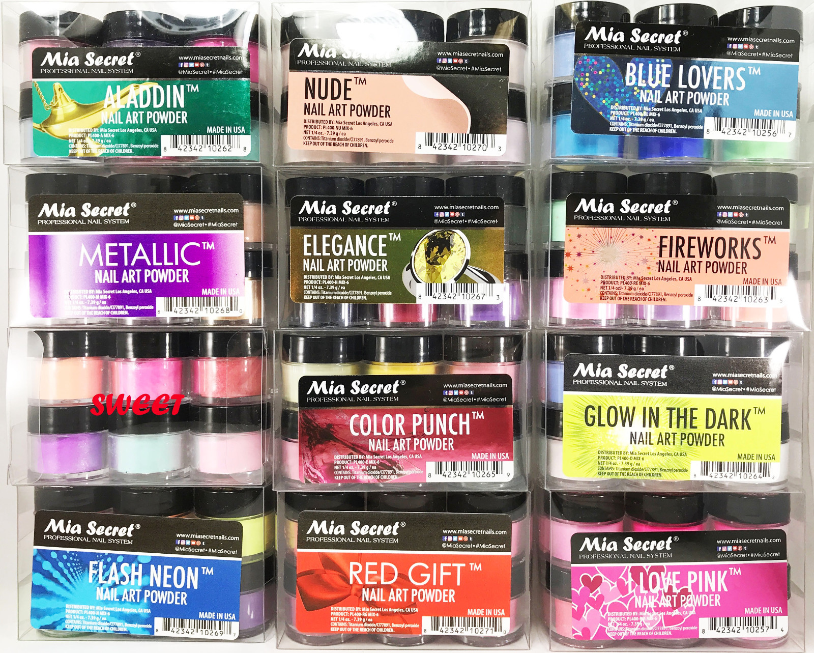 Mia Secret Acrylic Nail Art Powder 6 Colors Set Or Single Color – CHOOSE YOURS