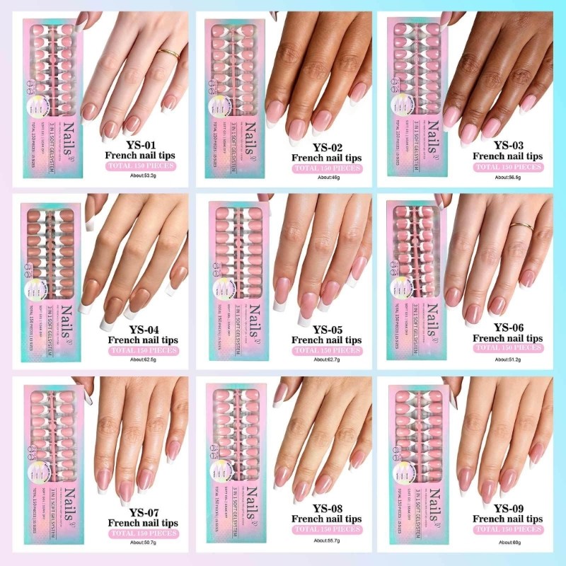 1Set Solid Color Fashion Nail for Women Easy Wear Highly Gloss Versatiled Types