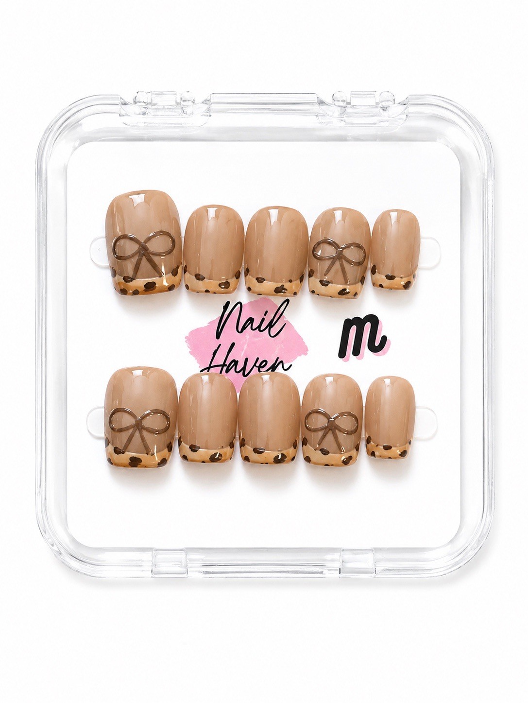 Nail Haven Press-On Nails Medium Almond Pre-Designed Mixed Designs Lot of 6