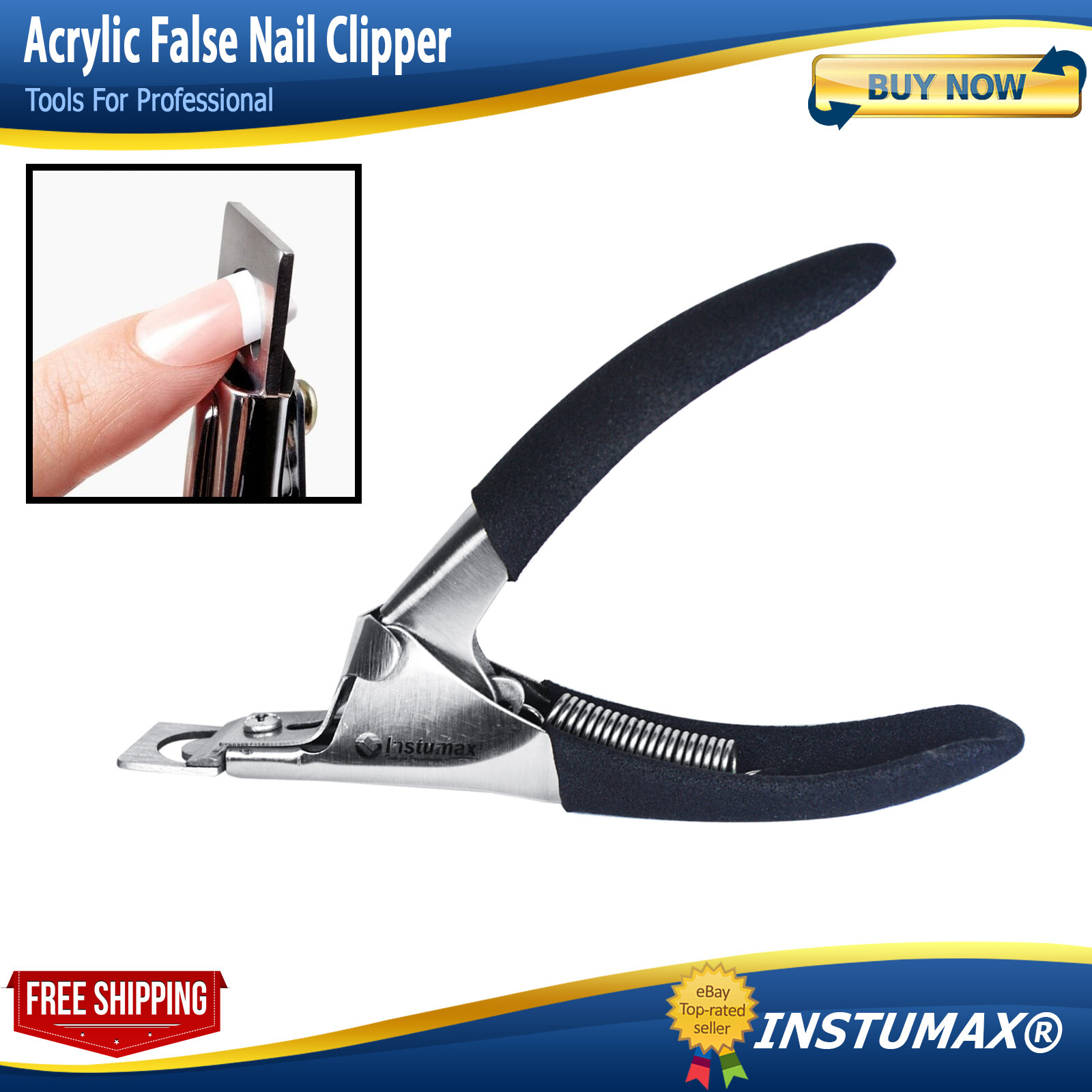 MANICURE TIPS CUTTER ACRYLIC NAIL SCISSORS FALSE NAIL CLIPPER U EDGE USA SELLER