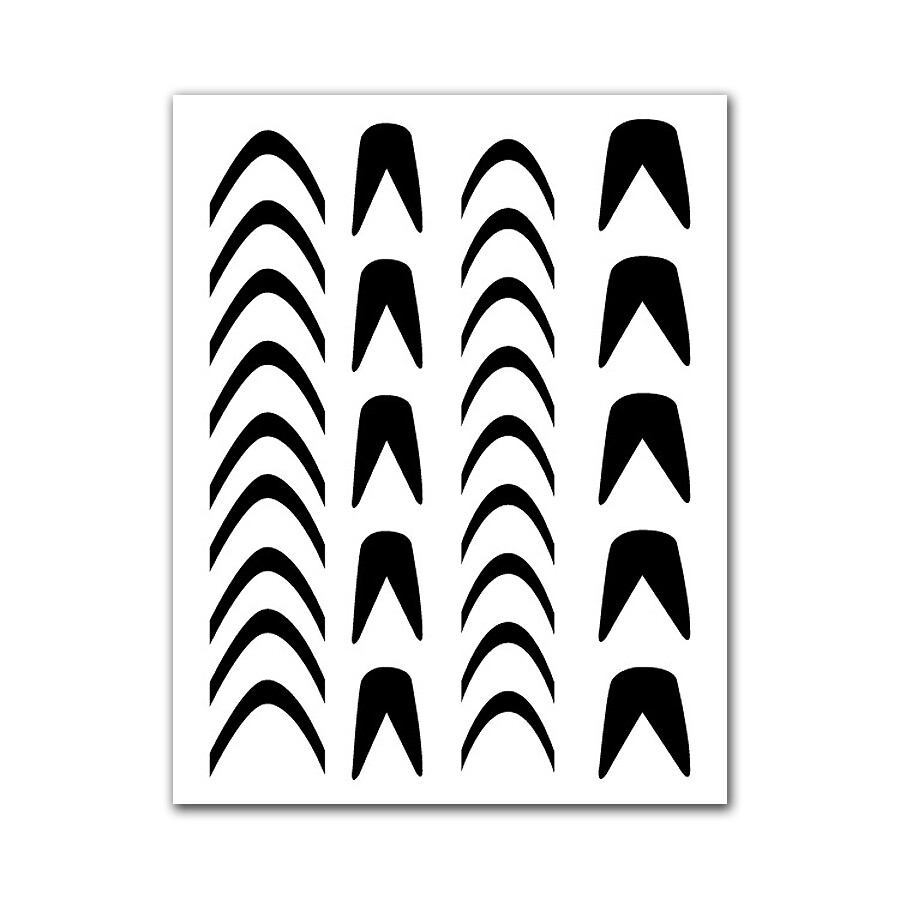 6Pcs Set Nail Art Airbrush Stencils, Spray Templates, Cute Hollow Nail Stickers