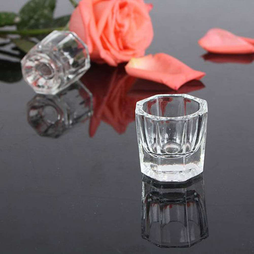 2 Pack Dappen Dish Cups for Nail Art Acrylic Liquid – Clear Glass Nail Monomer L