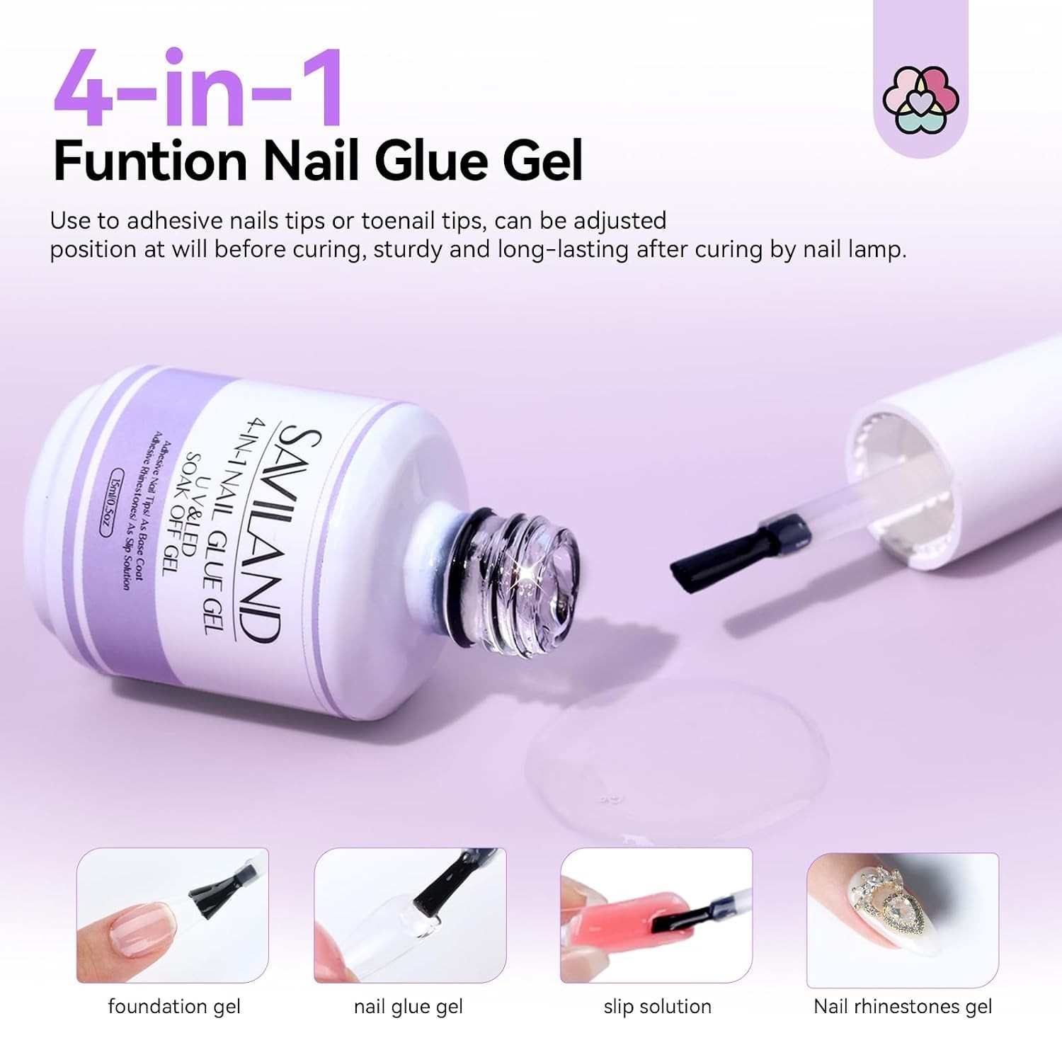 All-in-One Toenail Tips & Gel Kit – 500 Soft Gel Tips with Portable Nail Lamp