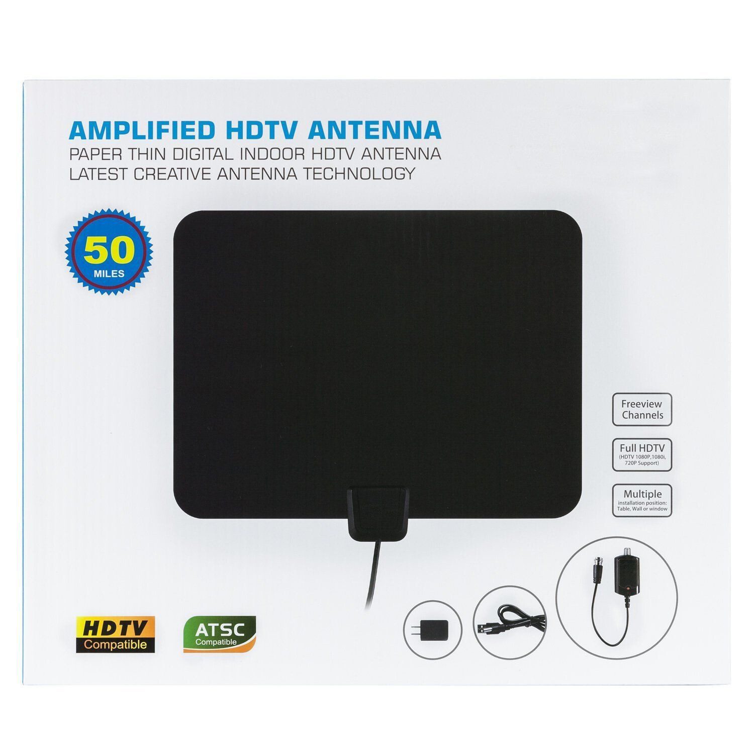 Upgraded Indoor TV Antenna with Amplifier Free Digital 1080P HDTV 4K Amplified