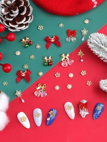 32 PCS Christmas Nail Art Charms Alloy 3D Dangle Nail Art Christmas Bell