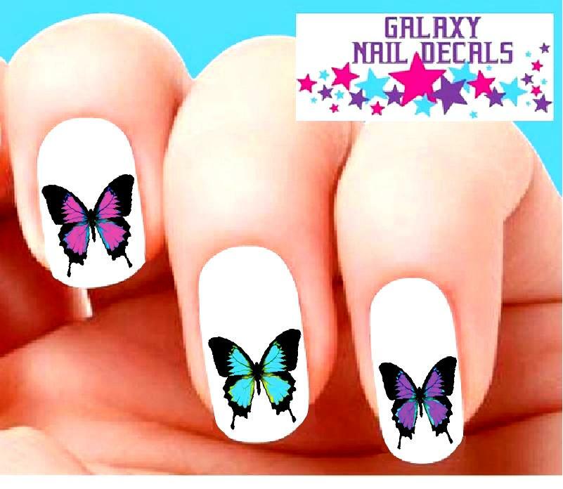 Waterslide Nail Decals – Set of 20 Colorful Butterfly Assorted #1