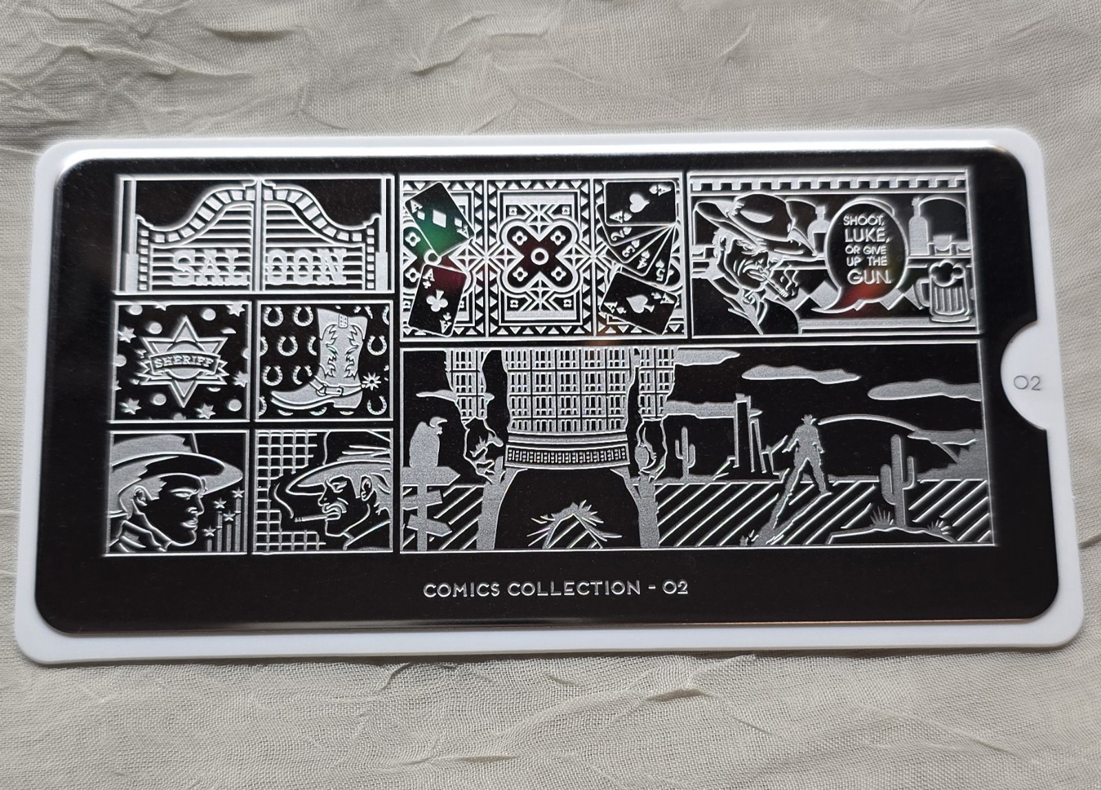 MoYou London Comics Collection 02 Nail Stamp Western Cowboy Saloon Sheriff Gun