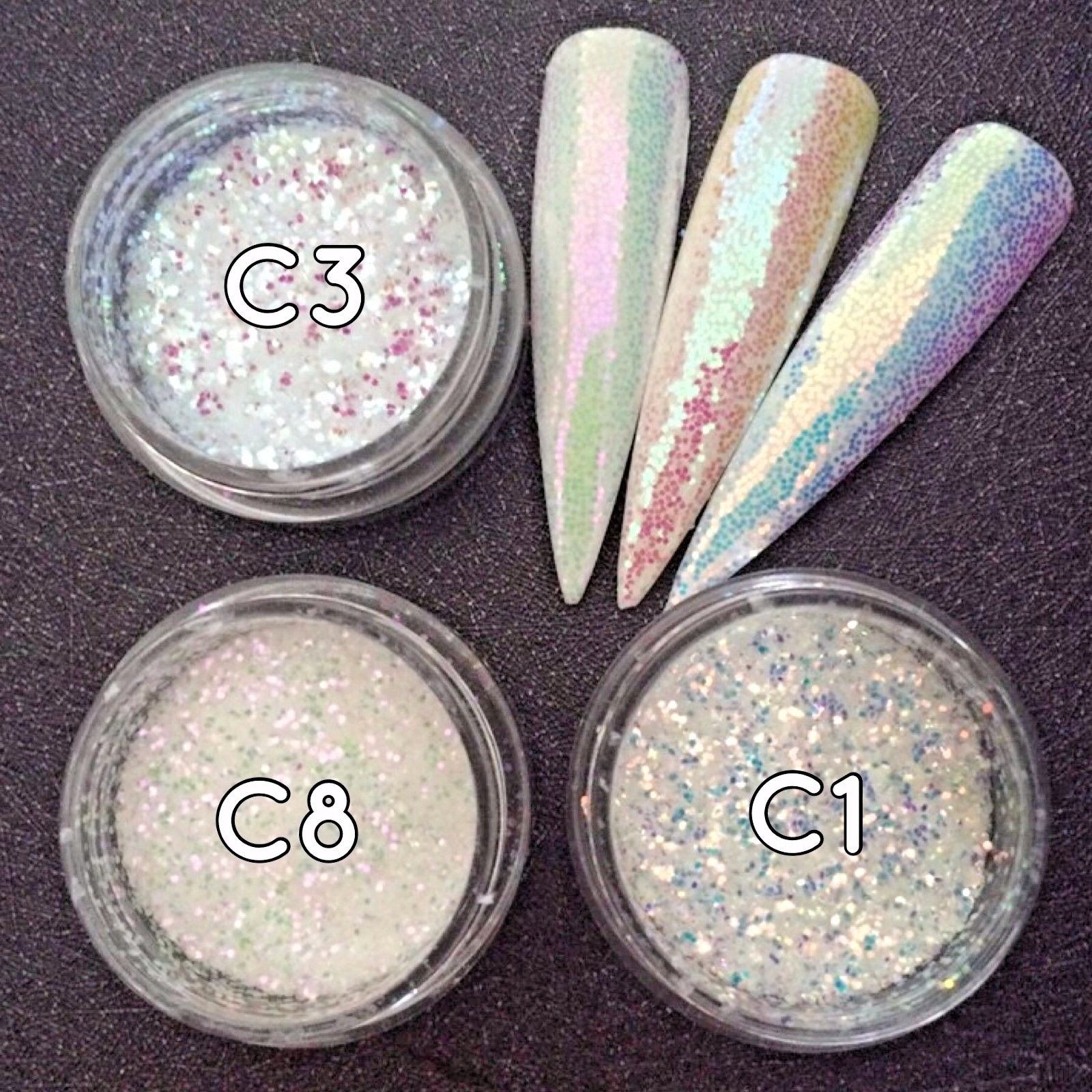 AURORA Chameleon Unicorn Nail Glitter Sequins AB Colours Paillette Mermaid Nail
