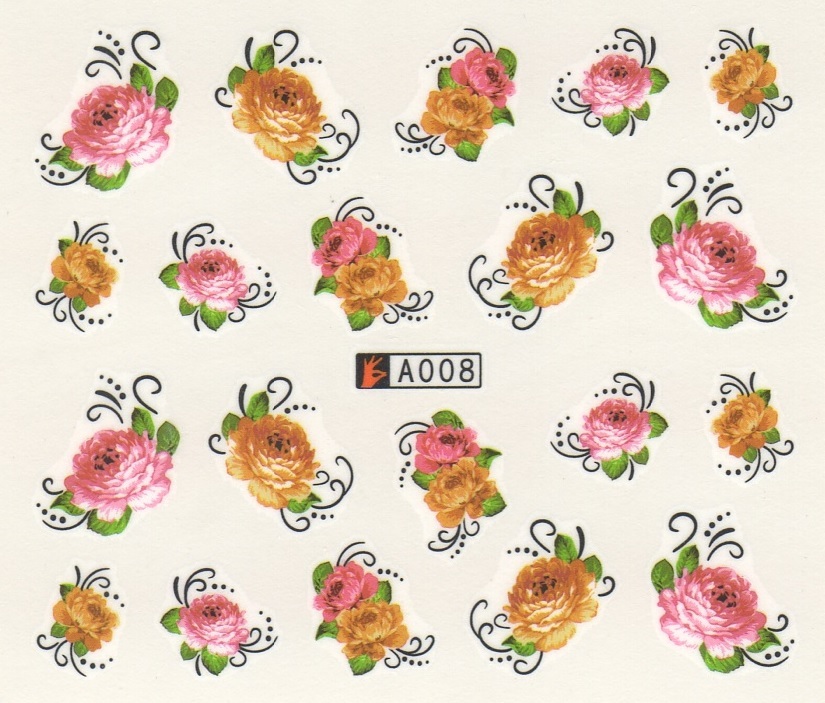 Nail Art Water Transfer Stickers Flower Butterfly Birds Heart Nail Wraps