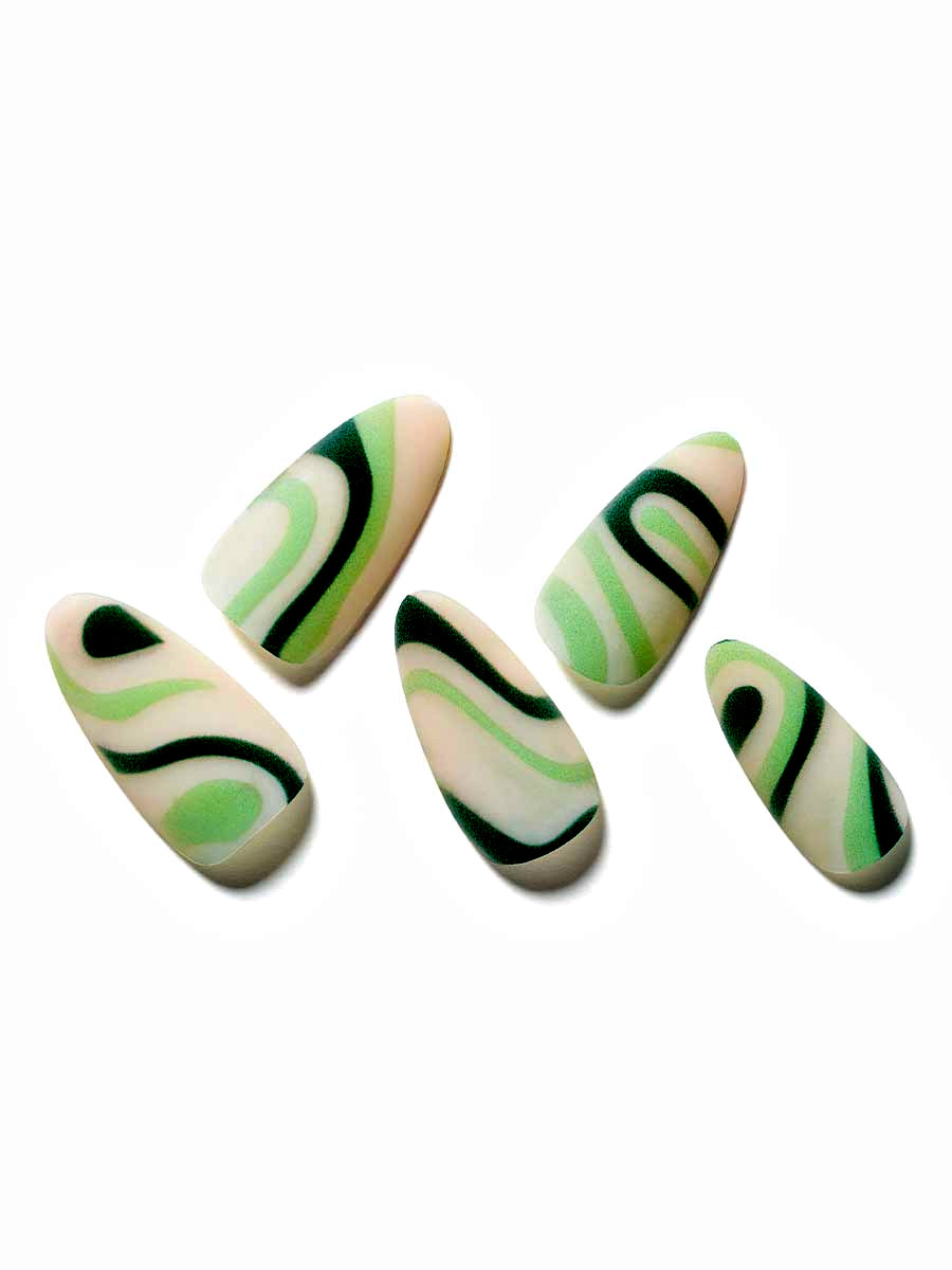 Glamermaid Press-On Nails Adhesive Tab Mini Nail File Pad Manicure Almond Leaves