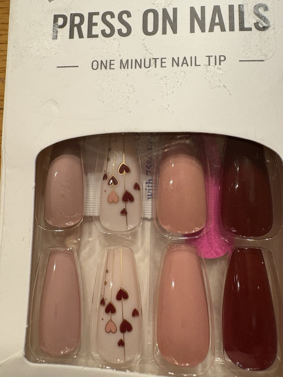 PRESS ON NAILS – One Minute Nail Tip – 24 Reusable Nails Valentine’s Day